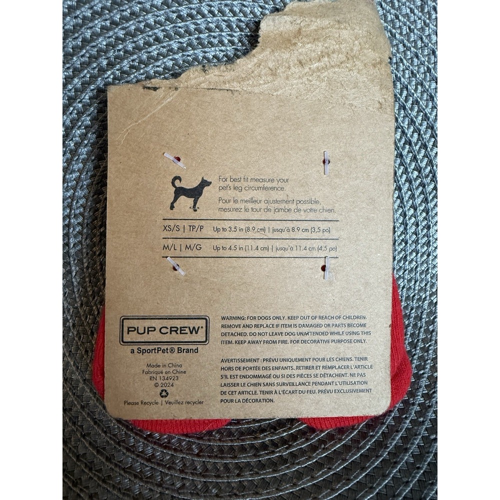 NWT - Pup Crew Santa Paws Holiday Dog Socks - Non-Skid - Size Small - Picture 4 of 4